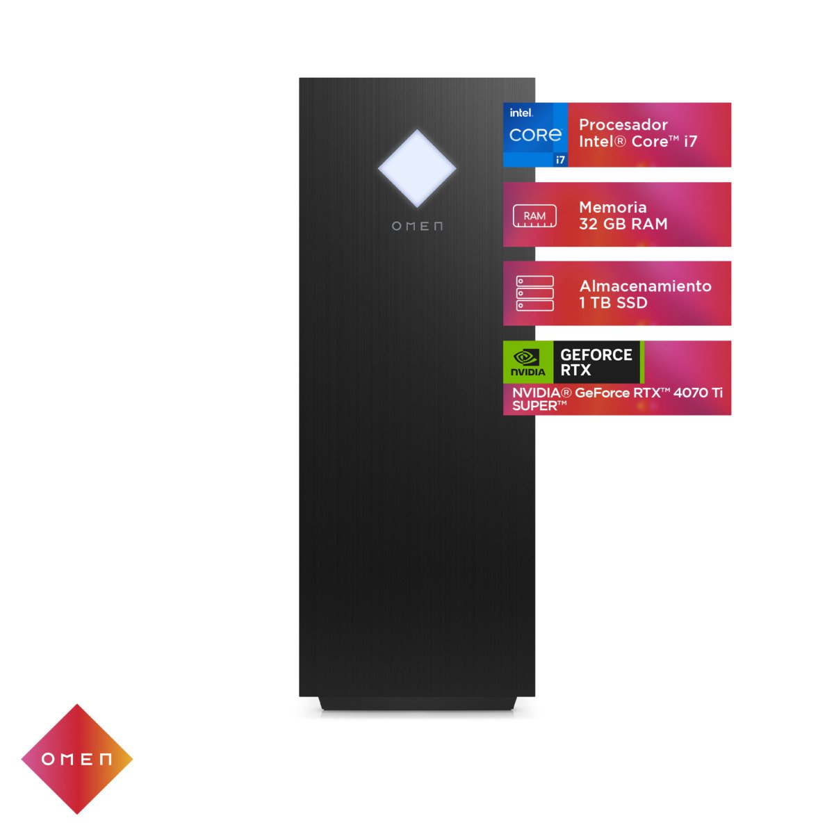 Desktop HP OMEN by 25L Gaming GT15-2002la + Monitor OMEN de HP de 27"