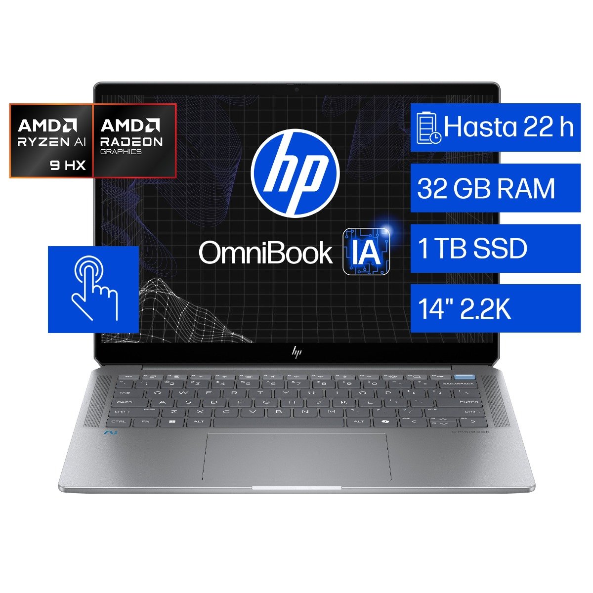 Notebook HP OmniBook Ultra 14-fd0001la, AMD Ryzen AI 9 , 1 TB SSD