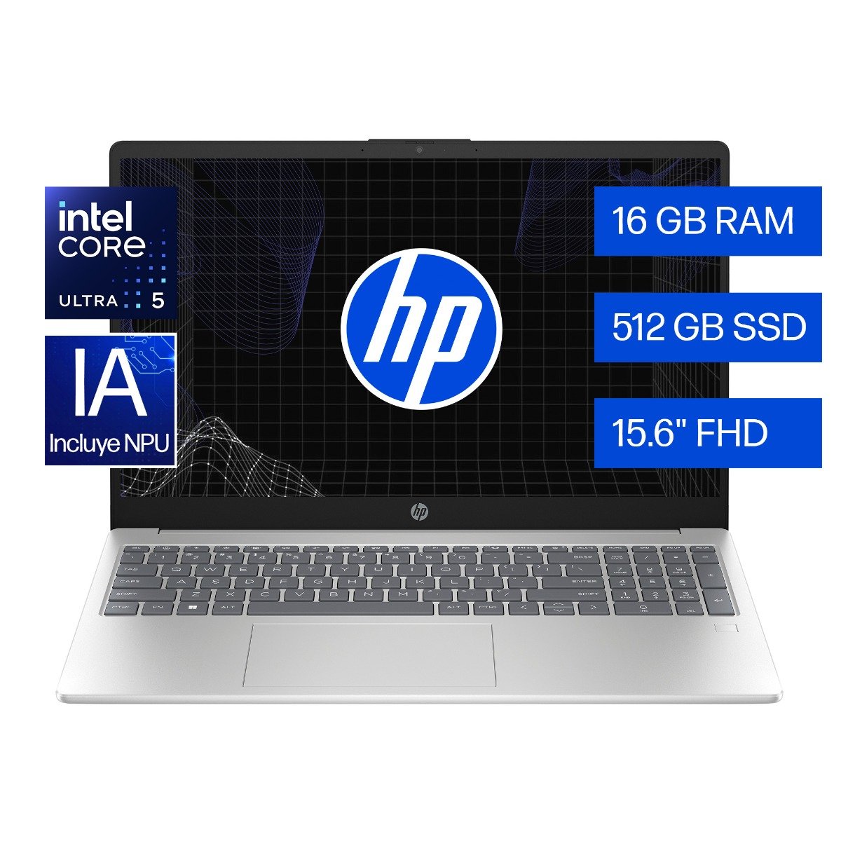 Notebook HP 15-fd1251la, Intel Core Ultra 5, 16 GB RAM, 512 GB SSD