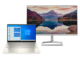 Notebook HP Pavilion 15-eh0006la + Monitor HP M22f FHD  - 15.6" - Cubierta de aluminio y marco del teclado en plata natural, base en plata natural (310G6LA-1)