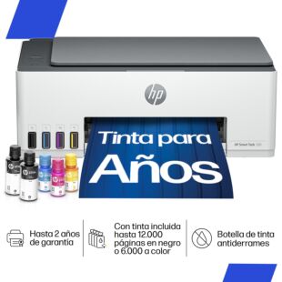 Impresora Todo-en-Uno HP Smart Tank 520, Color, Impresora para Hogar y despacho, Impresión, copia , escaneado, Depósito de impresora de gran volumen, Escanear a PDF