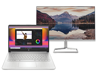 Notebook HP 14-dq2539la + Monitor HP M22f FHD - 14" - ‌Natural silver (802K8LA-1)