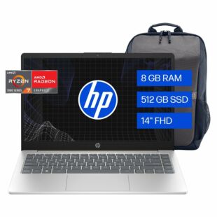 Notebook HP 14-em0015la, AMD Ryzen 7, 8 GB, 512 GB Unidad de estado sólido, 14, FHD Windows 11 Home + Mochila HP Travel