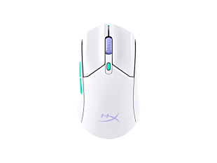 HyperX Pulsefire Haste 2 Core Inalámbrico - Mouse Gaming (blanco, verde, púrpura), Blanco (8R2E7AA)