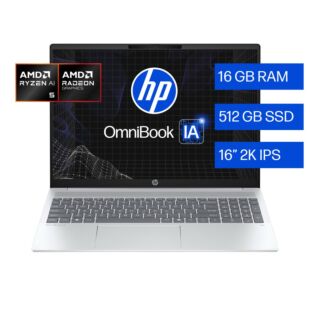Notebook HP OmniBook 5 AI 16-ag1051la, AMD Ryzen AI 5, 16 GB RAM, 512 GB SSD, 16" 2K, Windows 11 Home