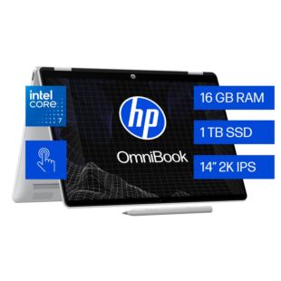 Notebook HP OmniBook 5 Flip 2-in-14-fp0074la, Intel Core 7, 16 GB, 1 TB SSD, 14, Pantalla táctil, 2K Windows 11 Home