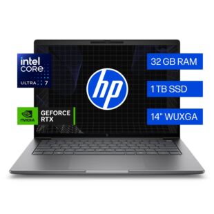 Notebook HP ZBook 8 G1i de 14", Windows 11 Pro, Intel Core Ultra 7, 32 GB, 1 TB SSD, GPU NVIDIA RTX™ 500 Ada