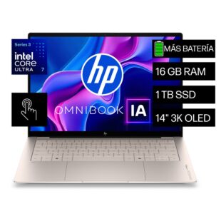 Notebook HP OmniBook Ultra 14-kd0070la, Intel Core Ultra 7, 16 GB RAM, 1 TB SSD, 14" Táctil 3K, Windows 11 Home