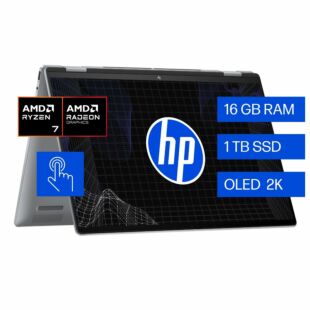Notebook HP Envy x360 16-ad0003la, AMD Ryzen 7, 16 GB, 1 TB SSD, 16, Pantalla táctil, 3K Windows 11 Home