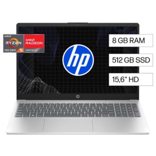 Notebook HP 15-fc0079la + Funda HP Negro/Plateado 15,6"" + Mouse Inalámbrico HP 200 Negro