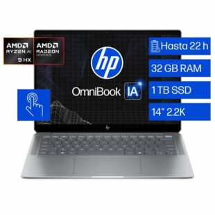 Notebook HP OmniBook Ultra 14-fd0001la, AMD Ryzen AI 9 , 1 TB SSD, 14, Touch screen, 2.2K Windows 11 Home