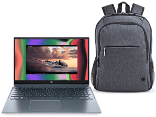 Notebook HP Pavilion 15-eh1503la + Mochila HP de 15,6" - 15.6" - Cubierta de aluminio en azul niebla, base en azul nube y marco del teclado de aluminio en azul nube (6C242LA-1)