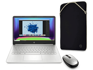 Notebook HP 14-dq2508la + Funda HP Negro/Dorado 14" + Mouse HP 240 Plateado - 14" - ‌Natural silver (699C2LA-1)