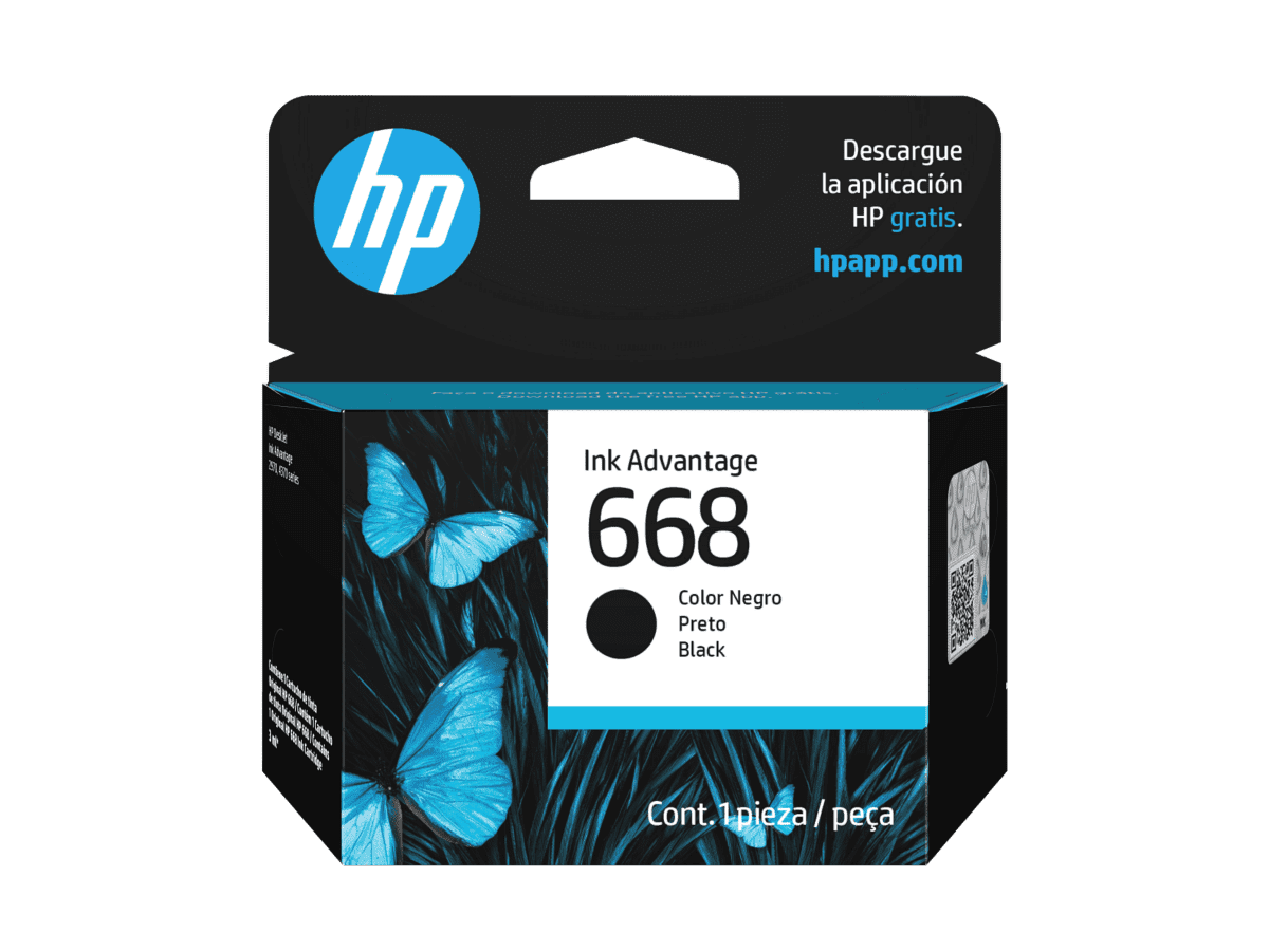 Cartucho de Tinta HP 668 Negro Original (7FP37VL)
