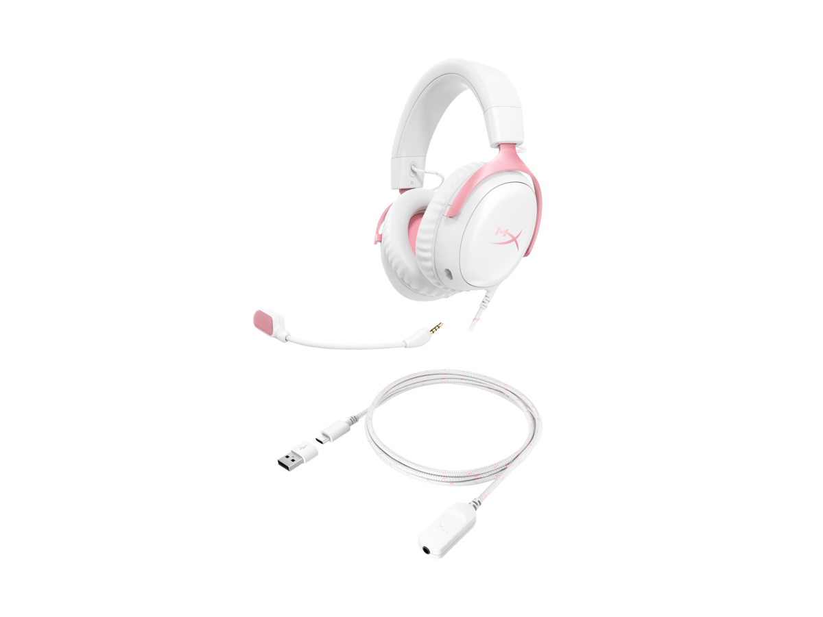 HyperX Cloud III Blanco/Rosa, foto 3