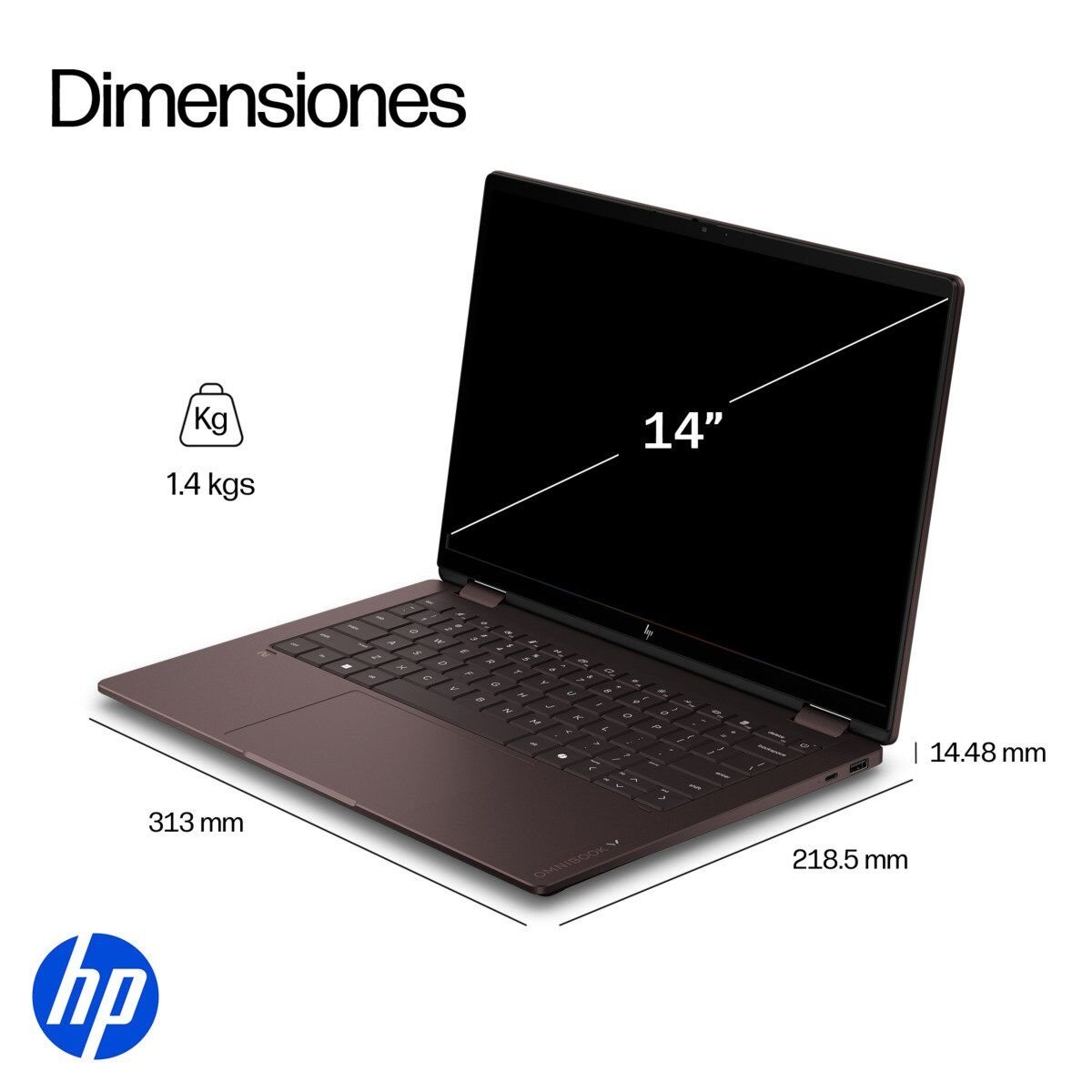 HP OmniBook X 14-kc0070la Ryzen AI 7 16GB 512GB, foto 21