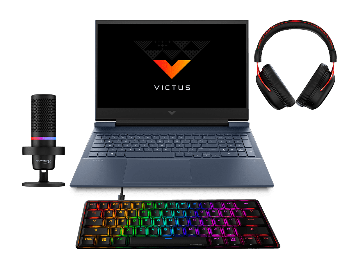 Notebook Victus 16-d0501la + Micrófono HyperX + Teclado HyperX +
