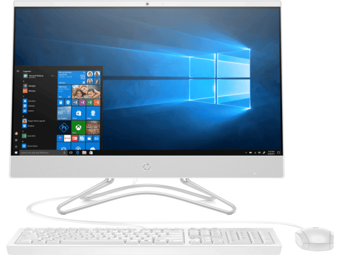 Todo-en-Uno HP 22-c100la - 21.5-inch (54.61 cm) - Blanco nieve (3US53AA) - Center facing