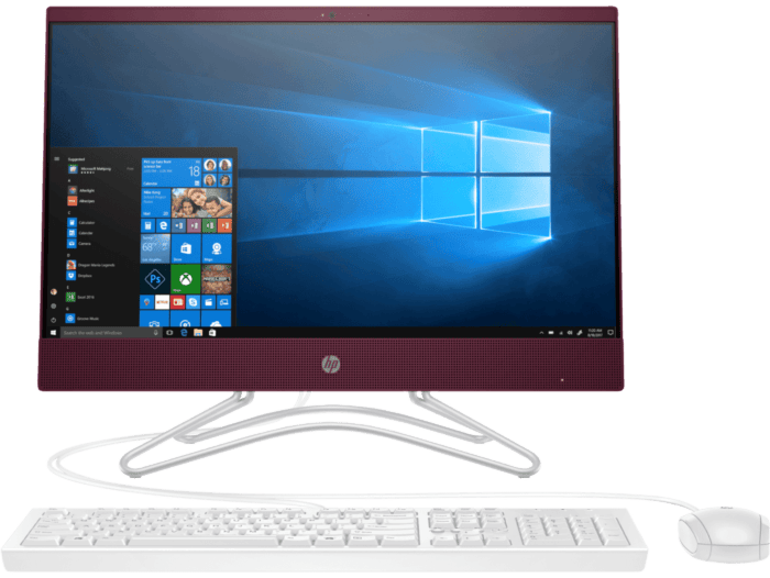 Todo-en-Uno HP 24-f017la - 23.8-inch (60.45 cm) - Blanco nieve (3US80AA) - Center facing