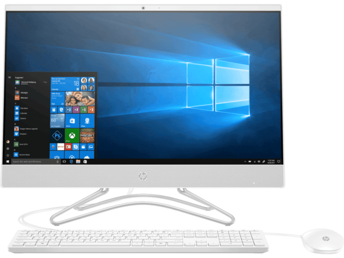 Todo-en-Uno HP 24-f018la - 23.8-inch (60.45 cm) - Blanco nieve (3US81AA) - Center facing