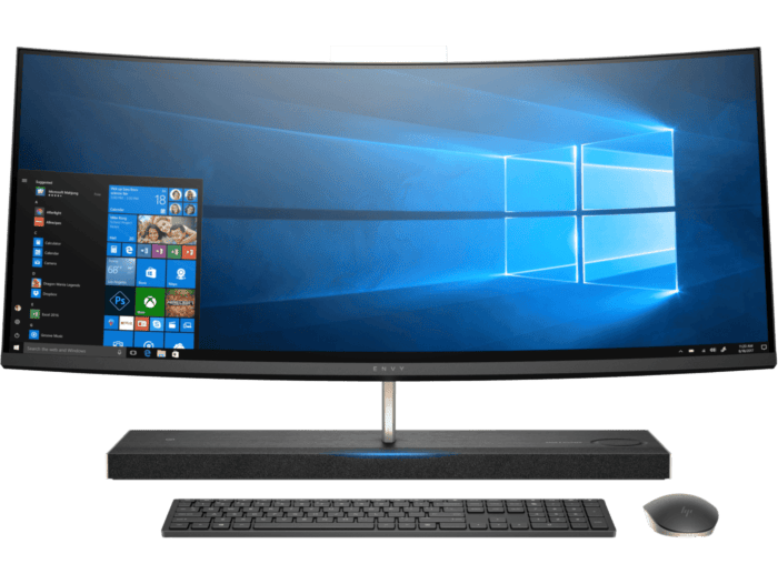 Todo-en-Uno HP ENVY Curved 34-b100la - 34-inch (86.36 cm) - Brillo de plata ceniza (3US98AA) - Center facing