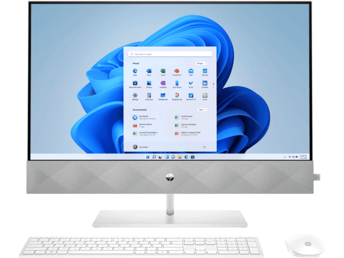 Todo-en-Uno HP Pavilion 27-d0500la - 27 - Blanco copo de nieve (4C856LA) - Center facing