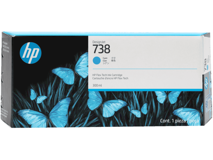 Cartucho de Tinta DesignJet HP 738 de 300 ml Cian (676M6A)