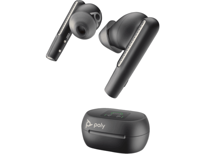HP Poly Voyager Free 60 + UC M Carbon Black + Adaptador USB-A BT700 + Estuche de carga con pantalla táctil (7Y8G9AA)