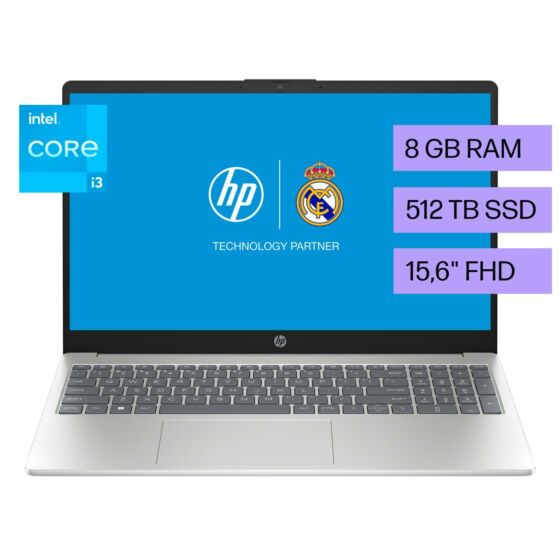 Notebook HP 15-fd0036la, Intel Core i3, 8 GB RAM, 512 GB SSD, 15.6, FHD Windows 11 Home - 15.6