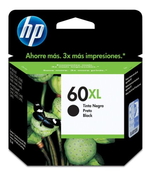Cartucho de Tinta HP 60XL Negro Original (CC641WL) - Center facing