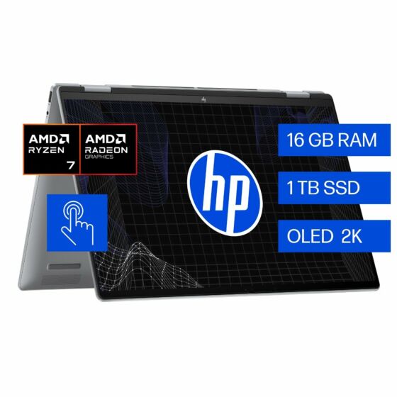 Notebook HP Envy x360 16-ad0003la, AMD Ryzen 7, 16 GB, 1 TB SSD, 16, Pantalla táctil, 3K Windows 11 Home - 16