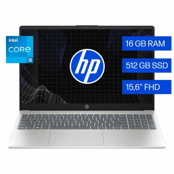 Notebook HP 15-fd0259la, Intel Core i5, 16 GB, 512 GB SSD, 15.6, FHD Windows 11 Home - 15.6