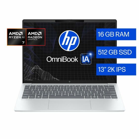 Notebook HP OmniBook 7 Aero NG AI 13-bg1071la, AMD Ryzen AI 7, 16 GB RAM, 512 GB SSD, 13.3