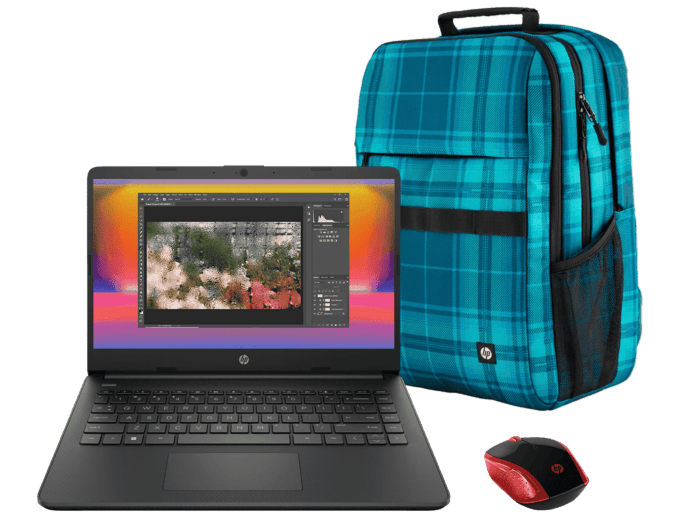 Notebook HP 14-dq2501la + Mouse inalámbrico HP 200 + Mochila HP Campus XL Tartan a Cuadros 16