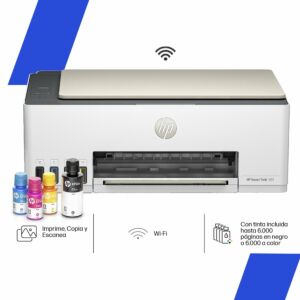 Impresora Multifuncional HP Smart Tank 583, Color, Wifi, Sma...