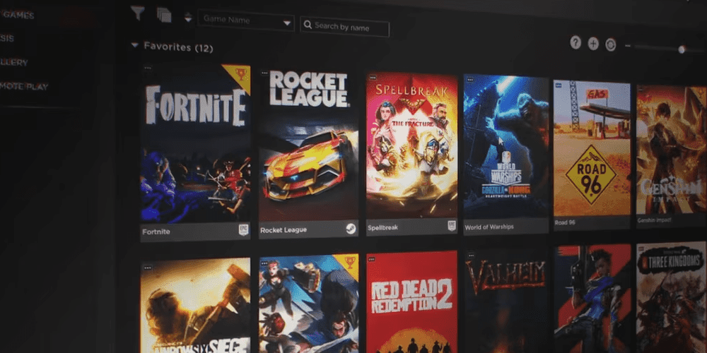 Monitor mostrando diferentes t&iacute;tulos de videojuegos